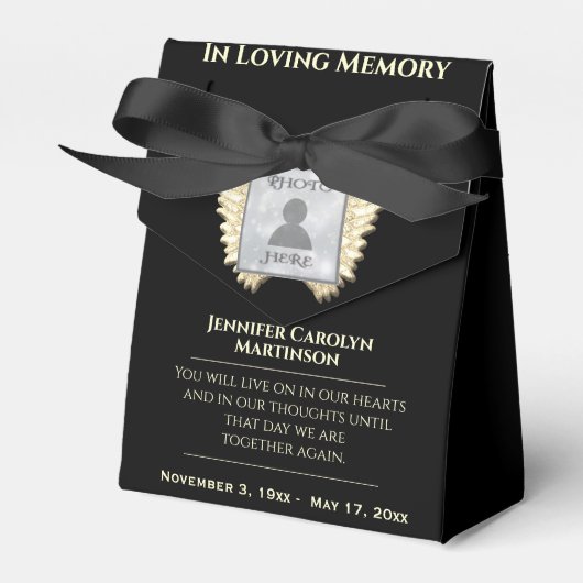 Memorial Keepsakes en Gifts Favor Box Bedankdoosjes (Voorkant Zijde)
