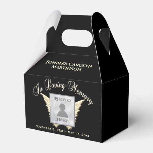 Memorial Keepsakes en Gifts Favor Box Bedankdoosjes (Voorkant Zijde)