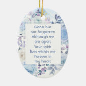 Memorial Keepslag Hummingbird Blue Rozen Keramisch Ornament (Achterkant)