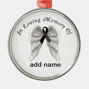 Memorial Kerstornament Black Ribbon Metalen Ornament
