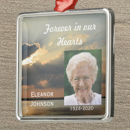 Memorial Kerstversieringen Zonsondergang met Foto Metalen Ornament