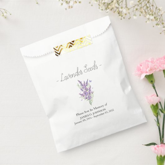 Memorial Lavendel Seed begrafenis Bedankzakje (Gezegeld)