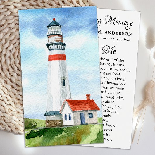 Memorial Lighthouse Funeral Prayer Kaart Landscape