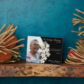 Memorial Lily Floral Keepaardse Black Aangepaste f Fotoplaat (Zijkant)