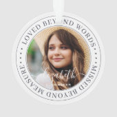 Memorial Love Beyond Words Élégant Photo Chic (dos)