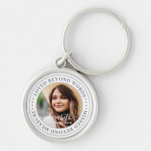 Memorial Loved Beyond Words Elegant Chic Photo Sleutelhanger