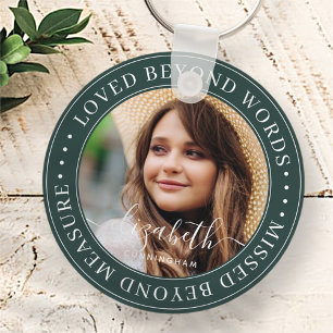 Memorial Loved Beyond Words Elegant Chic Photo Sleutelhanger