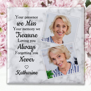 Memorial Loving Memory Personalized Photo Funeral Vierkante Button 5,1 Cm