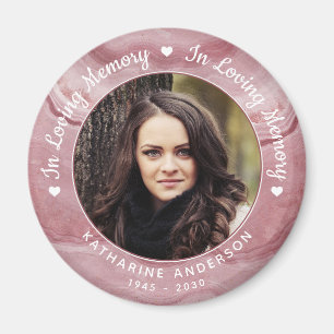 Memorial Loving Memory Roos Quartz Photo Funeral Magneet