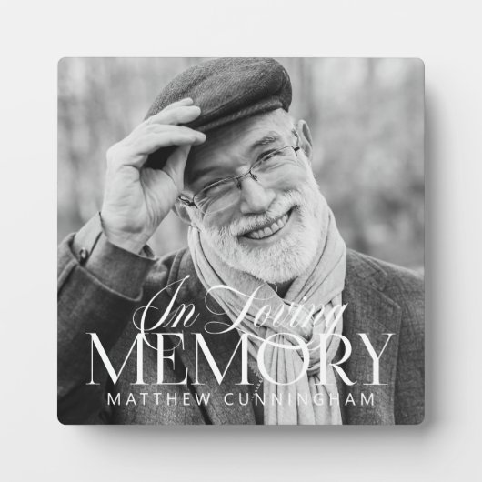 Memorial Loving Memory Simple Moderne Photo Fotoplaat (Voorkant)
