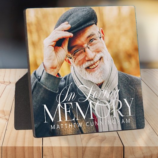 Memorial Loving Memory Simple Moderne Photo Fotoplaat