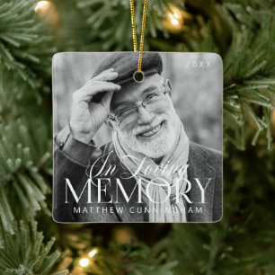 Memorial Loving Memory Simple Moderne Photo Keramisch Ornament
