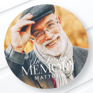 Memorial Loving Memory Simple Moderne Photo Ronde Sticker