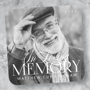 Memorial Loving Memory Simple Moderne Photo Vierkante Sticker
