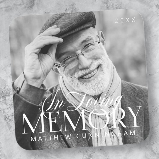 Memorial Loving Memory Simple Moderne Photo Vierkante Sticker