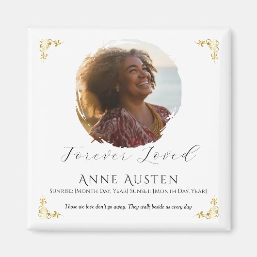 Memorial Magnet – Personalized Tribute Keepsake Magneet (Voorkant)