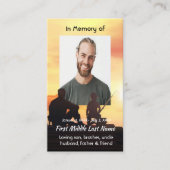 Memorial Memory Card Father Son Fishing Fisherman Visitekaartje (Voorkant)