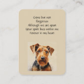 Memorial Memory Kaart Airdale Terrier hondeneigena Visitekaartje (Achterkant)