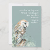 Memorial Memory Kaart Waterverf Barn Owl (Achterkant)