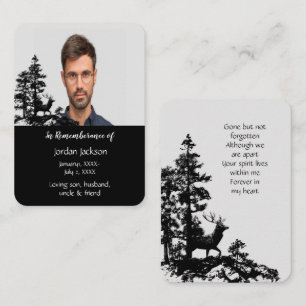 Memorial Memory Pocket Card Masculine Stag Deer Visitekaartje
