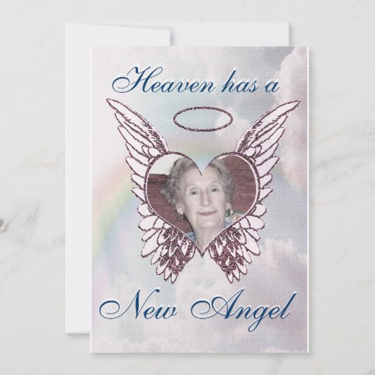Memorial met Angel Wings en Heart Kaart (Achterkant)