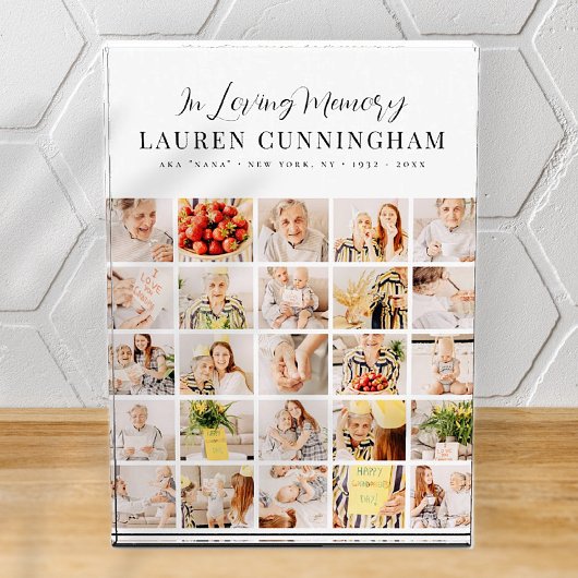 Memorial minimalist Modern Simple 25 Collage Fotoblokken