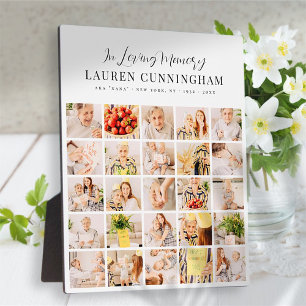 Memorial minimalist Modern Simple 25 Photo Collage Fotoplaat