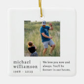 Memorial Minimalist Photo Square Keramisch Ornament (Voorkant)