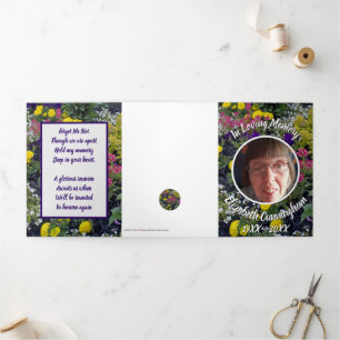 Memorial Mixed Floral fotogedicht Drieluik Aankondiging