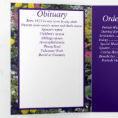 Memorial Mixed Floral fotogedicht Drieluik Aankondiging (Binnenzijde eerst)