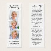 Memorial Modern 3 Photo Prière Signet funéraire (Devant & derrière)