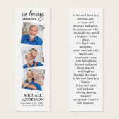 Memorial Modern 3 Photo Signet de prière funéraire (Devant & derrière)