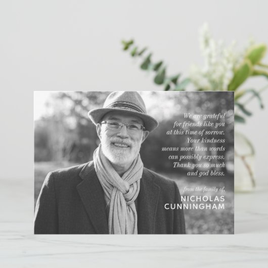 Memorial Modern Elegant Custom Photo and Message (Staand voorkant)