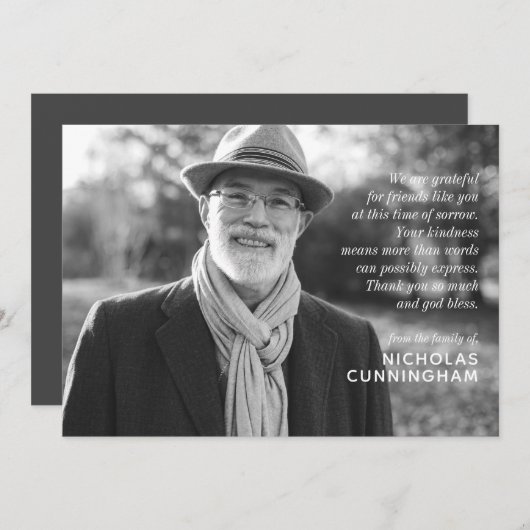 Memorial Modern Elegant Custom Photo and Message (Voorkant / Achterkant)