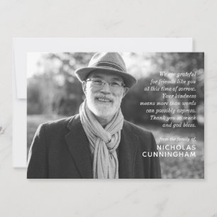 Memorial Modern Elegant Custom Photo and Message