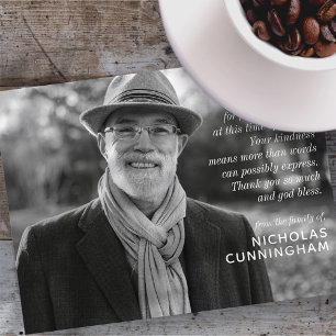 Memorial Modern Elegant Custom Photo and Message Briefkaart