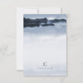 Memorial Modern Elegant Dark Waterverf Bedankkaart (Achterkant)