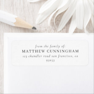 Memorial Modern Elegant Minimalist Return Address Etiket