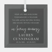 Memorial Modern Elegant Simple Chic Glas Ornament (Voorkant)