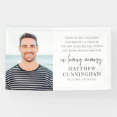 Memorial Modern Elegant Simple Chic Photo Spandoek (Horizontaal)