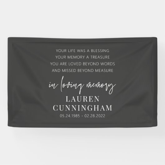 Memorial Modern Elegant Simple Chic Spandoek (Horizontaal)