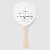 Memorial Modern Elegant Simple Cross Handwaaier (Voorkant)