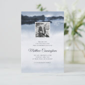 Memorial Modern Elegant Waterverf Aangepaste foto Bedankkaart (Staand voorkant)