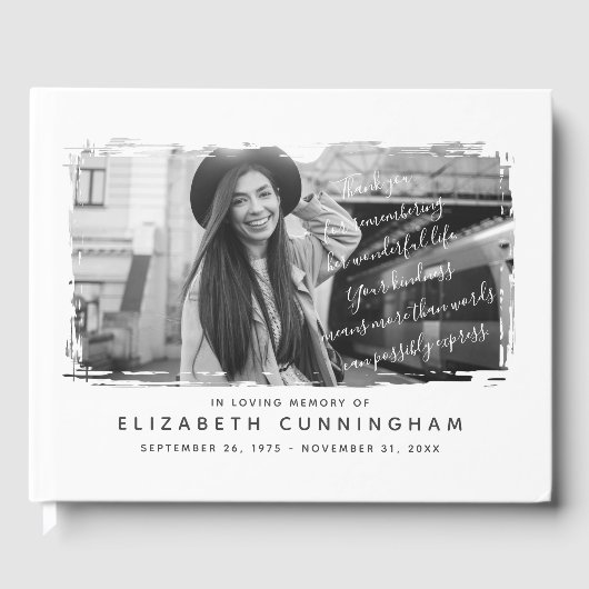 Memorial Modern en Simple Photo Lijst Gastenboek (Voorkant)