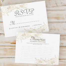 Memorial Modern Faux Gold Foliage Botanisch antwoo RSVP Kaartje
