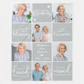 Memorial Modern gepersonaliseerd gedicht 6 Multi F Fleece Deken (Voorkant)