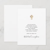 Memorial Modern  Gold Cross Bedankkaart (Voorkant / Achterkant)