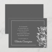 Memorial Modern Monochrome Foliage Botanical Bedankkaart (Voorkant / Achterkant)