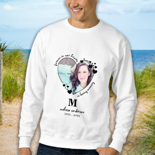 Memorial Modern Monogram Custom Heart Foto Trui