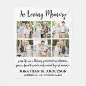 Memorial Modern Personalized 6 Afbeelding Herdenki Fleece Deken (Voorkant)